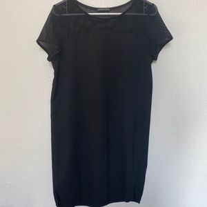 Black Mesh Simple Shift Dress